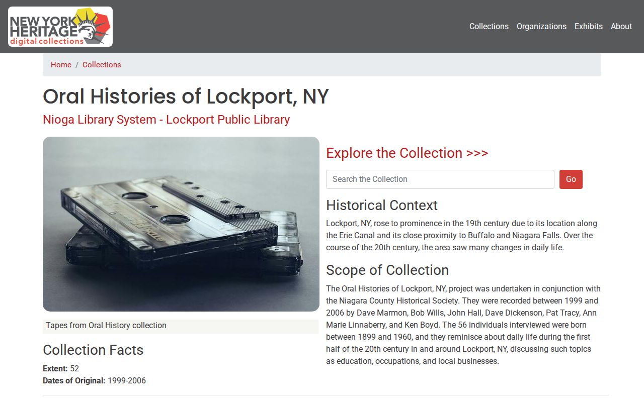 Town of Lockport city directory oral-history collection